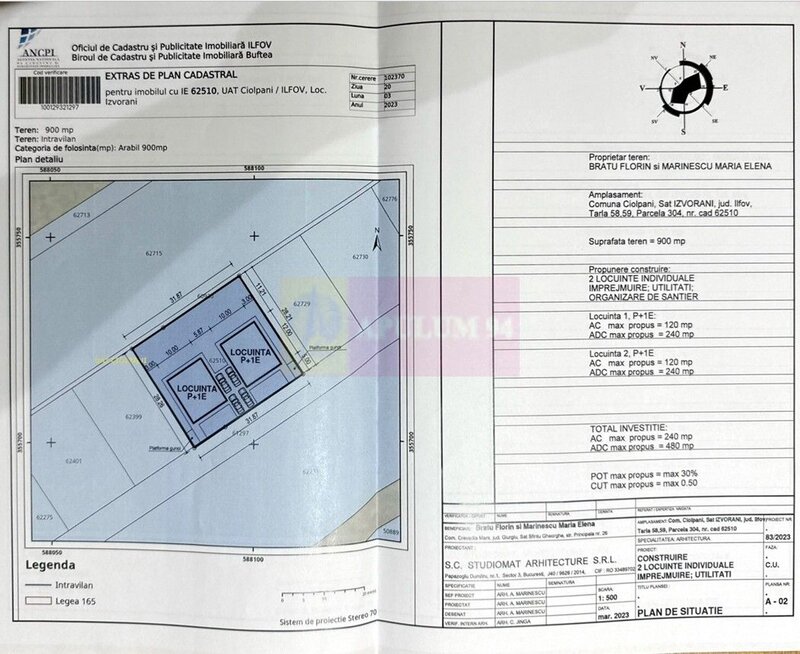 Izvorani - Teren intravilan langa lac | Rezidential P+1E